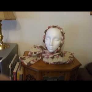 Hood with attached scarf